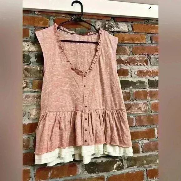Anthropologie Pilcro & The Letterpress Ruffle Layered Tank Size Small - Picture 3 of 7